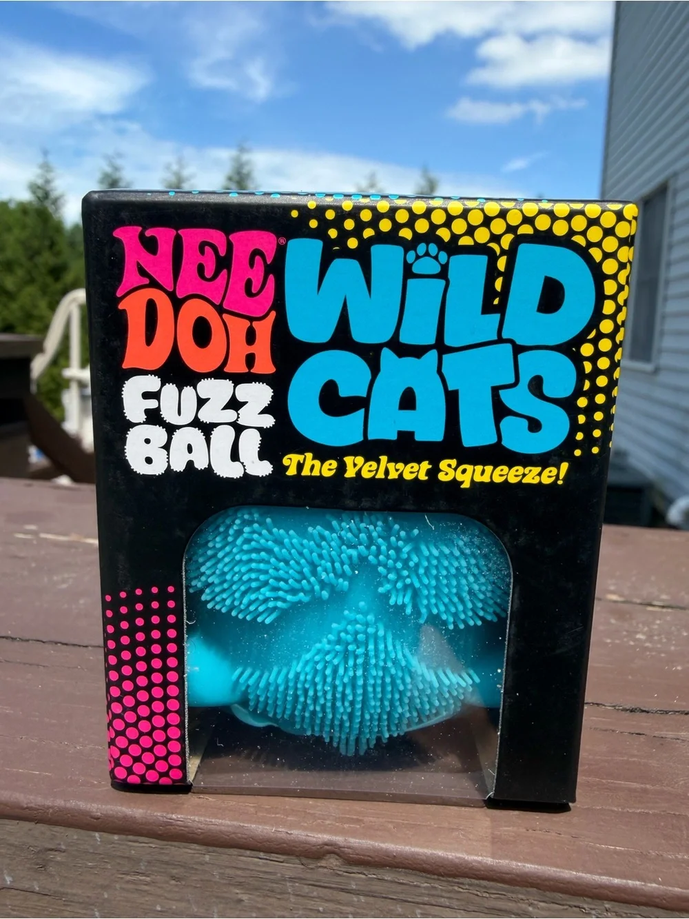NeeDoh Fuzz Ball Cats Blue Cat